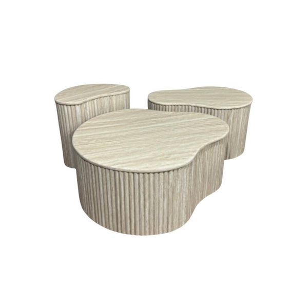 Japandi Salontafel Ovaal – 3 delig Travertine