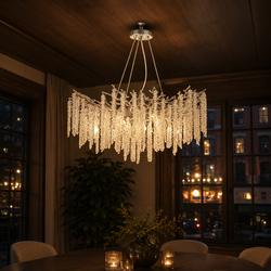 Luxe hanglamp Kroonluchter met kristallen stenen - 10 Lichtpunten