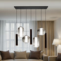 Industriële Hanglamp Eettafel – Langwerpig – Smoke Glas – 7-Lichts Geïntegreerde LED