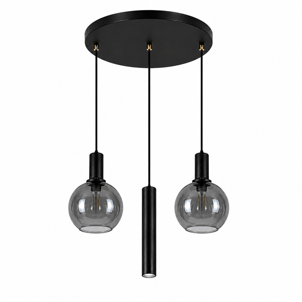 Industriële Hanglamp – Smoke Glas – 3-Lichts – Dimbaar