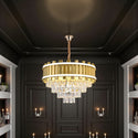 Kroonluchter hanglamp goud met led strips 45 Ø