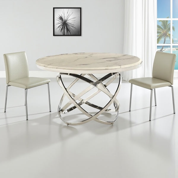 Ronde marmeren eettafel voor moderne interieur