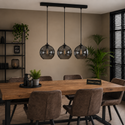 Hanglamp Eettafel Smoke Glas 3 Lichtpunten