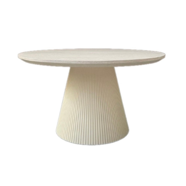 Ronde Japandi eettafel – crèmekleurig MDF