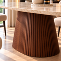 Eettafel Japandi travertin Ovaal bruin 180cm - Kimberly