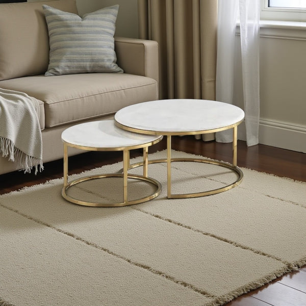 Salontafels marmerlook Curve goud