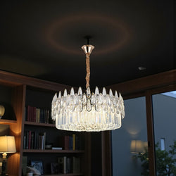 Hanglamp Kroonluchter Goud met Druppelvormige Kristallen Glas 60 Ø