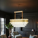 Eettafel hanglamp goud met led strips 80 Ø