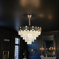 Hanglamp Kroonluchter Goud-Zwarte Design 45 Ø