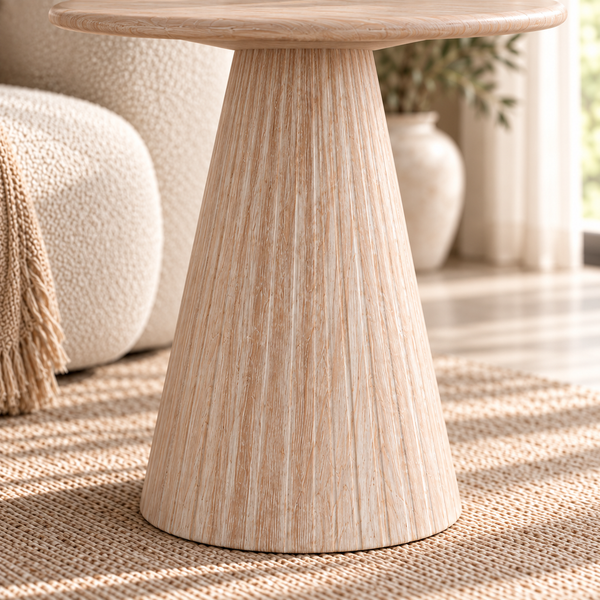 Bijzettafel Japandi Travertin Beige