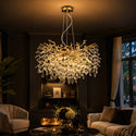 Hanglamp Kroonluchter Goud met Kristallen Stenen - 6 Lichtpunten