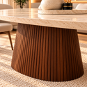 Eettafel Japandi travertin Ovaal bruin 180cm - Kimberly