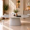 Eettafel Japandi Grijs MDF Ovaal 220 cm - Kimberly