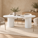 Eettafel Ovaal Witte MDF 180 x 90 cm - Lila