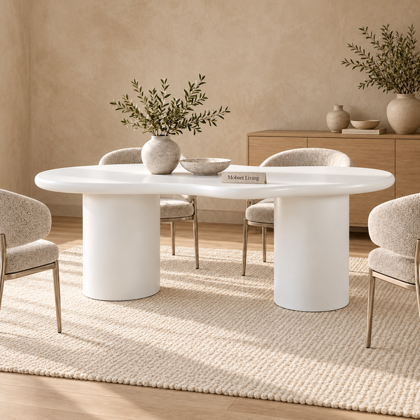 Eettafel Ovaal Witte MDF 180 x 90 cm - Lila