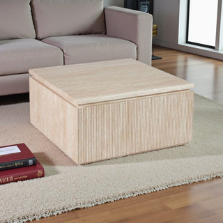 Salontafel Rechthoekige Japandi - Travertin beige