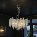 Luxe Hanglamp Kroonluchter Goud met Kristallen Stenen - 10 Lichtpunten