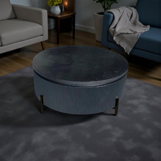 Zwarte Japandi Salontafel Rond – Mangohout