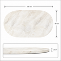 Eettafel Ovaal Crème Blad– Goud poten 180cm
