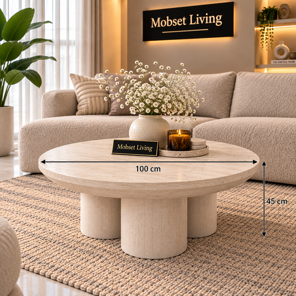Salontafel Mangohout Crème 3  Potig - 100 cm