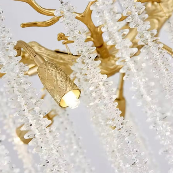 Luxe Hanglamp Goud met Kristallen Stenen 80 Ø