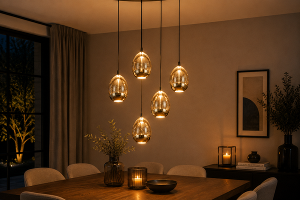 Hanglamp Goud Led 5 Dimbaar 5 - Lichtpunten Dimbaar