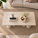 Salontafel Mangohout Crème 6 Potig - 130 cm