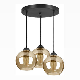 Hanglamp Amber glas 3 bollen