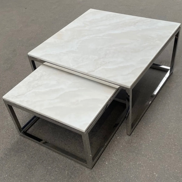 Salontafels marmer Miraggio zilver