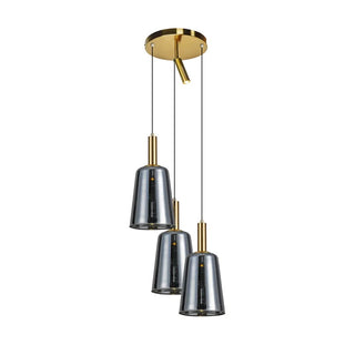 Hanglamp 3 bollen smoke glas Eva