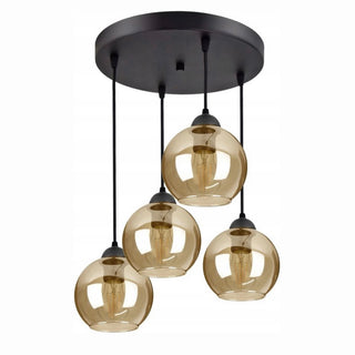 Hanglamp Amber glas 4 bollen