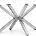 Eettafel Rond Travertin – Crème Blad met Zilveren Poot -130cm