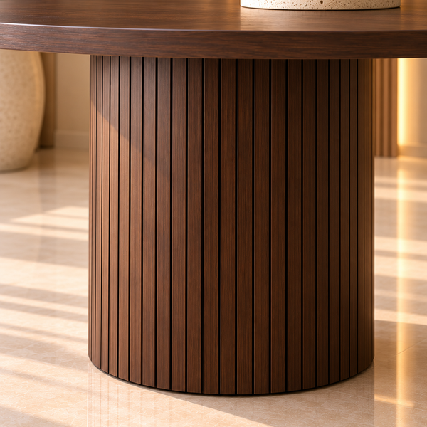 Eettafel Mangohout Bruin Rond 130 cm - Tina
