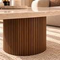 Salontafel Japandi travertin 2 potig bruin Ovaal 130 cm - Kimberly