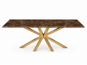 Eettafel Travertin Bruin – Stijlvolle Langwerpige Goud 180cm