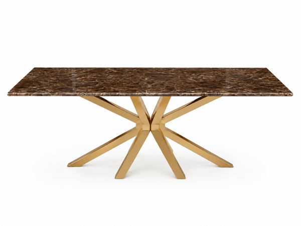 Eettafel Travertin Bruin – Stijlvolle Langwerpige Goud 180cm