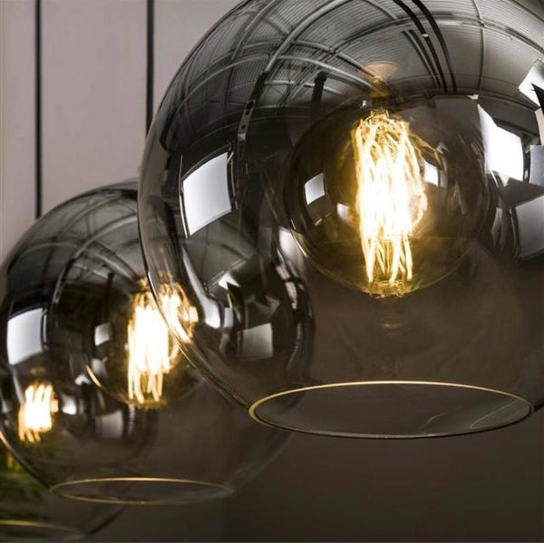 Eettafel hanglamp smoke glas 3 bollen