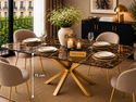 Eettafel Travertin Bruin  Langwerpige Goud 180cm - Luna