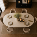 Eettafel Ovaal Crème Blad– Goud poten 180cm