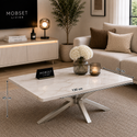 Salontafel Zilver Travertin Langwerpig - Rosa