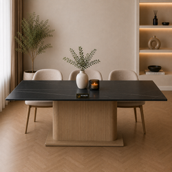Keramiek Eettafel 200 x 110 cm – Zwart Blad