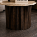 Salontafels Japandi travertin rond bruin - Kimberly