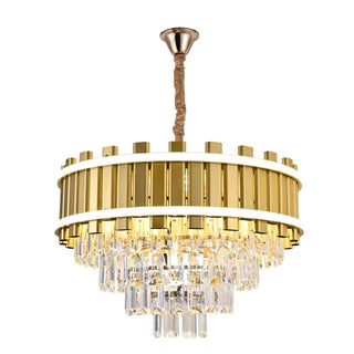 Kroonluchter hanglamp goud met led strips 45 Ø