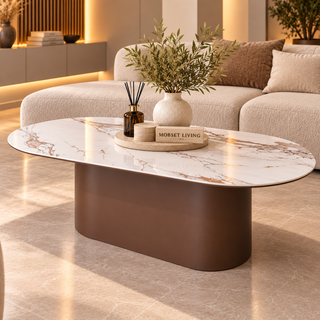 Salontafel Keramiek Ovaal Bruin 130 cm - Samara