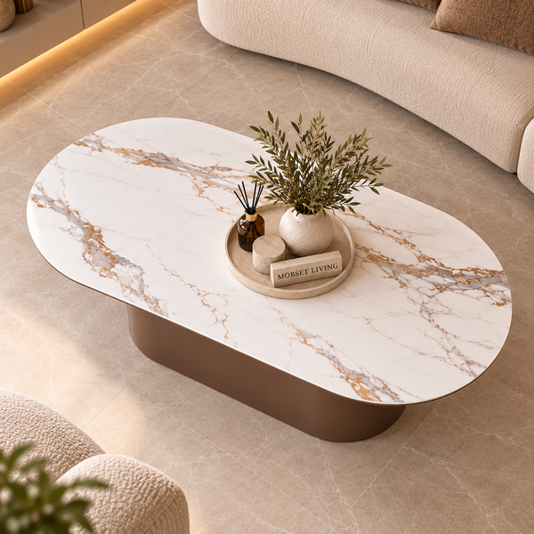 Salontafel Keramiek Ovaal Bruin 130 cm - Samara
