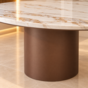 Eettafel travertin rond bruin 130 cm - Samara