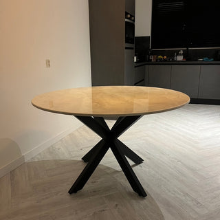 Marmerlook eettafel rond 