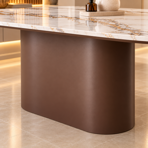 Eettafel travertin Ovaal bruin 180 cm - Samara