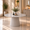 Eettafel Japandi Grijs MDF Rond 120cm - Kimberly