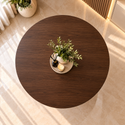 Eettafel Mangohout Bruin Rond 130 cm - Tina
